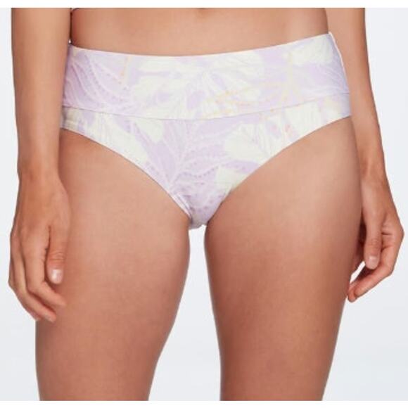CALIA Mid Rise Wide Band Swim Bottoms Palms Lavender XXL NEW - Picture 1 of 4